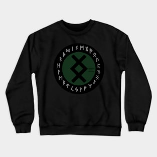 Green Inguz Futhark Rune | Viking Symbol Crewneck Sweatshirt